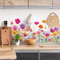 Adesivos de Parede Florais 2 Folhas PVC Impermeável 28x57 cm