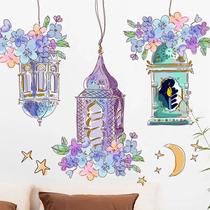 Adesivos de parede Floral Lantern Hanging Lights 30x60cm PVC