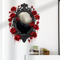 Adesivos de parede Gothic Mirror Red Roses Dripping Blood 28x34cm Adesivos de parede Gothic Mirror Red Roses Dripping Blood 28x34cm