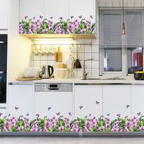 Adesivos de parede Green Grass Butterfly Flower PVC 50x70cm