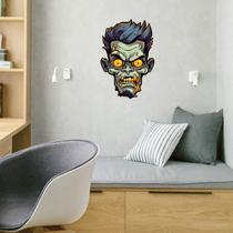 Adesivos de parede Halloween Cartoon Zombie Head PVC 20x29cm