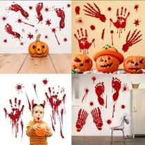 Adesivos de parede Halloween Horror Bloody Handprint Footprint Adesivos de parede Halloween Horror Bloody Handprint Footprint