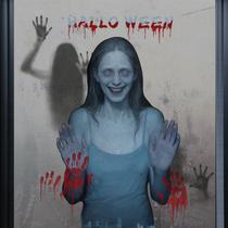 Adesivos de parede Halloween Horror Creepy Woman Shadow 40x55cm