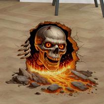 Adesivos de parede Halloween Skull 3D Broken Wall Effect 42x41cm Adesivos de parede Halloween Skull 3D Broken Wall Effect 42x41cm