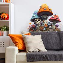 Adesivos de parede Halloween Spooky Mushroom Skull Eyes 73x89cm Adesivos de parede Halloween Spooky Mushroom Skull Eyes 73x89cm