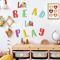 Adesivos de parede HATARU Let's Read Let's Play Wooden Kids x10