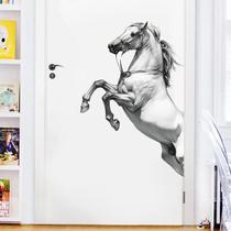 Adesivos de parede Horse Jumping Elegant PVC 38x90cm Preto Branco