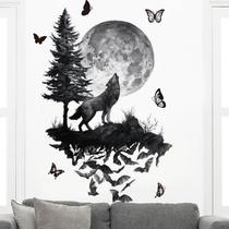 Adesivos de parede Howling Wolf Halloween Night Moon 30x120cm