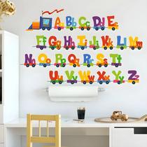 Adesivos De Parede Infantis Com Desenhos De Carros, Trens E Alfabeto Para Decoração De Casa, 26