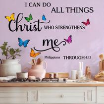 Adesivos de parede Inspirational Butterfly I Can Do All Things Adesivos de parede Inspirational Butterfly I Can Do All Things