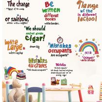 Adesivos de parede Inspirational Quote Rainbow Cartoon 20x30cm Adesivos de parede Inspirational Quote Rainbow Cartoon 20x30cm