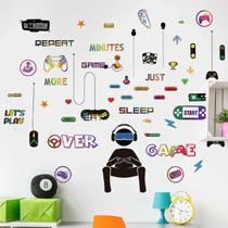 Adesivos de parede Jogo de desenho animado Colorful Gaming Elements 30x90cm