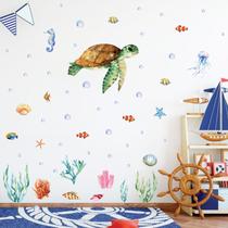 Adesivos de parede Kasubeso Ocean Window Clings Turtle Jellyfish
