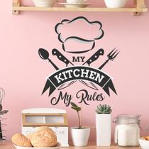 Adesivos de parede Kitchen Chef Hat Quote My Kitchen My Rules