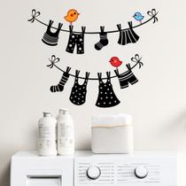Adesivos de parede Laundry Room Cute Laundry Line PVC 29,5 x 27 cm
