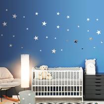 Adesivos de parede Mirror Shappy Star 3D, acrílico, 32 unidades, prata