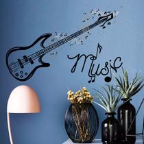 Adesivos de parede, música, guitarra e notas musicais, decalques de vinil