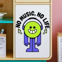 Adesivos de parede No Music No Life Cartoon Smiley Face PVC 29,5 x 29,5 cm Adesivos de parede No Music No Life Cartoon Smiley Face PVC 29,5 x 29,5 cm