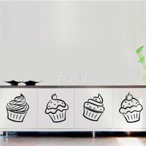 Adesivos De Parede Para Cozinha Cupcakes-G 40X48Cm Cada