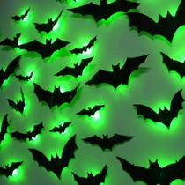 Adesivos de parede para decoração de Halloween DR.DUDU Light Up Bat, pacote com 36 Adesivos de parede para decoração de Halloween DR.DUDU Light Up Bat, pacote com 36
