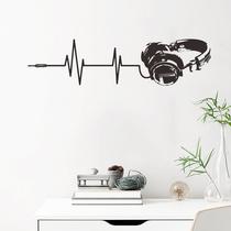Adesivos de parede para fones de ouvido musicais Sound Wave Decalques em PVC 16,5 x 59 cm Adesivos de parede para fones de ouvido musicais Sound Wave Decalques em PVC 16,5 x 59 cm