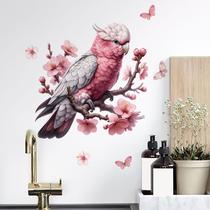 Adesivos de parede Pink Parrot Tropical Bird PVC 30x30cm