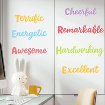 Adesivos de parede Positive Word Motivational Quote PVC 40x30cm Adesivos de parede Positive Word Motivational Quote PVC 40x30cm