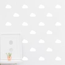 Adesivos De Parede, Quarto Infantil, 100 Nuvens Brancas 7cm
