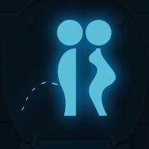 Adesivos de parede que brilham no escuro, placa de porta de banheiro Adesivos de parede que brilham no escuro, placa de porta de banheiro