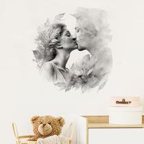 Adesivos de parede Romantic Couple Kiss preto e branco 30x30cm Adesivos de parede Romantic Couple Kiss preto e branco 30x30cm
