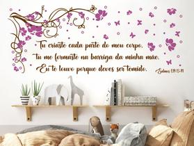 Adesivos de Parede Salmos 139 Oração Bíblica Religiosa