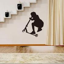 Adesivos de parede Scooter Rider Sports Silhouette PVC 57x68cm