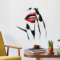 Adesivos de parede Sexy Red Lips Fashion Woman PVC 45x39cm