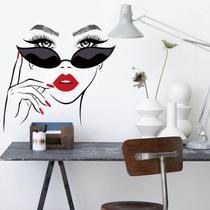 Adesivos de parede Sexy Woman com lábios vermelhos PVC 39x60cm autoadesivos
