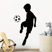 Adesivos de parede Soccer Boy removíveis autoadesivos em PVC 30,5 x 58,5 cm Adesivos de parede Soccer Boy removíveis autoadesivos em PVC 30,5 x 58,5 cm