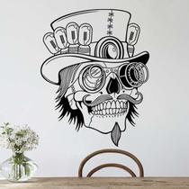 Adesivos de parede Steampunk Skull Gothic Style 73x57cm PVC