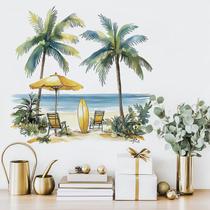 Adesivos de parede Summer Beach Coqueiros PVC 60x60cm Adesivos de parede Summer Beach Coqueiros PVC 60x60cm