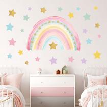 Adesivos de parede Supzone Large Rainbow Boho para quarto de crianças