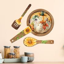 Adesivos de parede Thanksgiving Pumpkin Sunflower Kitchen