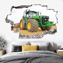 Adesivos de parede Trator 3D Broken Wall Effect PVC 40x60cm Adesivos de parede Trator 3D Broken Wall Effect PVC 40x60cm