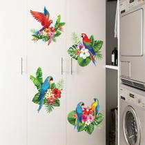 Adesivos de parede Tropical Parrot Colorful Bird PVC 20x30cm