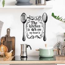 Adesivos de parede Vintage Kitchen Quote Spoon Fork 30x40cm PVC