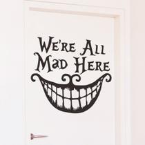 Adesivos de parede We're All Mad Here Halloween Smile Face 43x43cm
