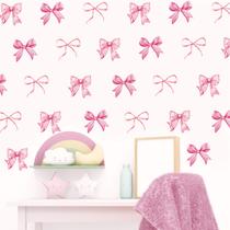 Adesivos de parede Whaline Pink Bow Knot Watercolor Girls Party