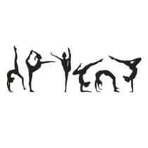 Adesivos de parede Wokex Gymnastics Girls Silhouette pretos 42x118