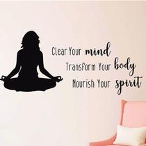 Adesivos de parede Yoga Girl Clear Your Mind Transform Your Body Adesivos de parede Yoga Girl Clear Your Mind Transform Your Body