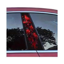 Adesivos de Pilar B de PVC com Padrão de Cruz Vermelha - 2 Pares para Decoração de Carro