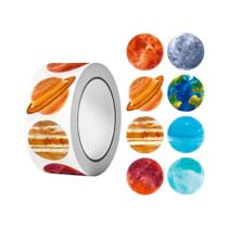 Adesivos De Planetas Coloridos 500Pcs/Rolo 25cm Acessórios De Aprendizado Espacial Para Canetas E