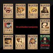 Adesivos De Pôster De Piratas De Chapéu De Palha Luffy De Uma Peça Vintage 10 Peças Decoração De