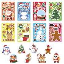 Adesivos De Quebra-Cabeça De Natal: Crie Uma Cara Do Papai Noel - Jogos DIY À Prova d'Água Para